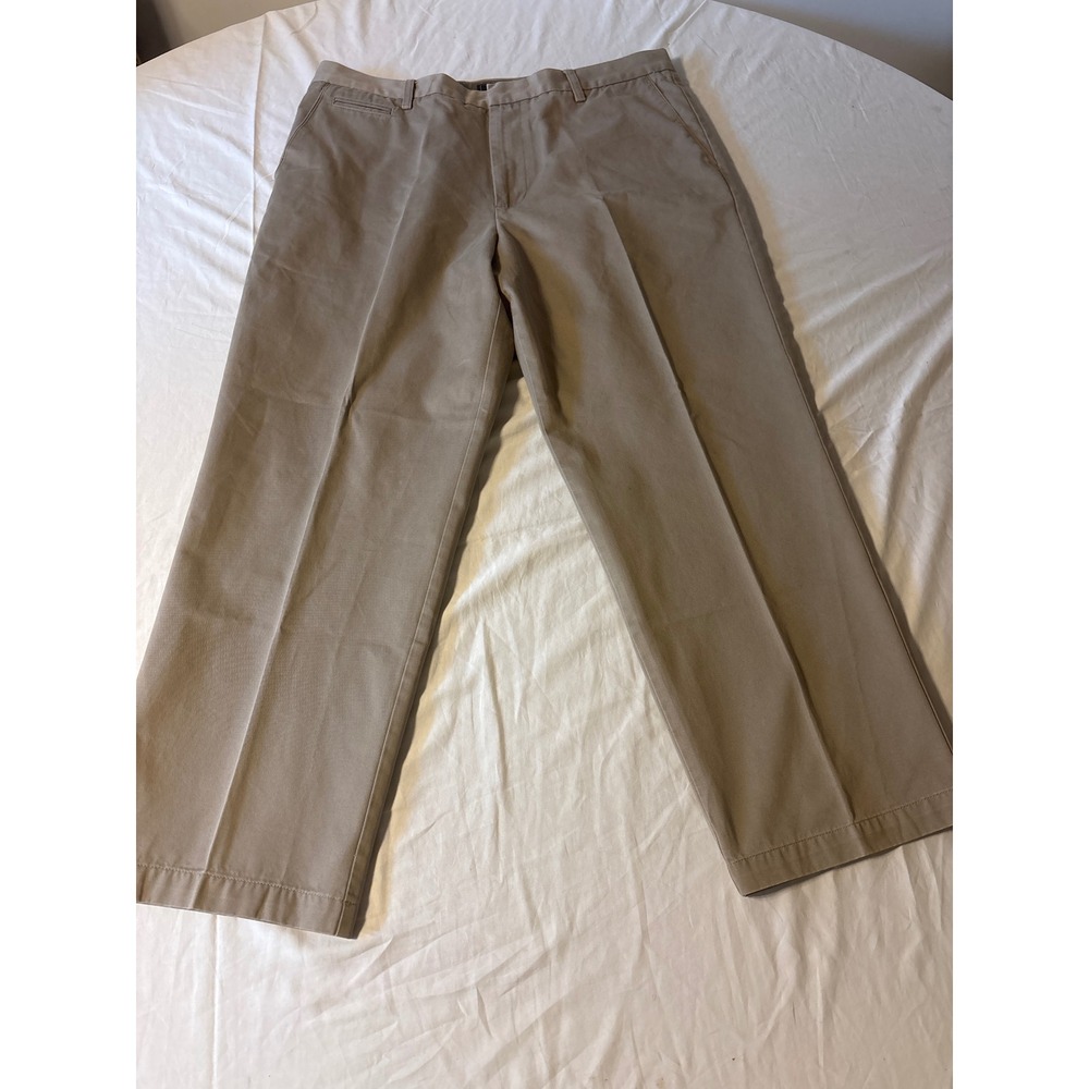 Dockers Chinos Mens 38x30 Tan Khaki Flat Front Straight Leg Pants